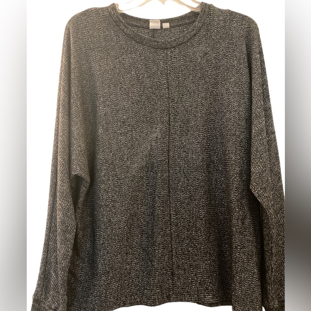 GAP sweater, size medium.  Gray and black fabric. Crew neck. Normcore
